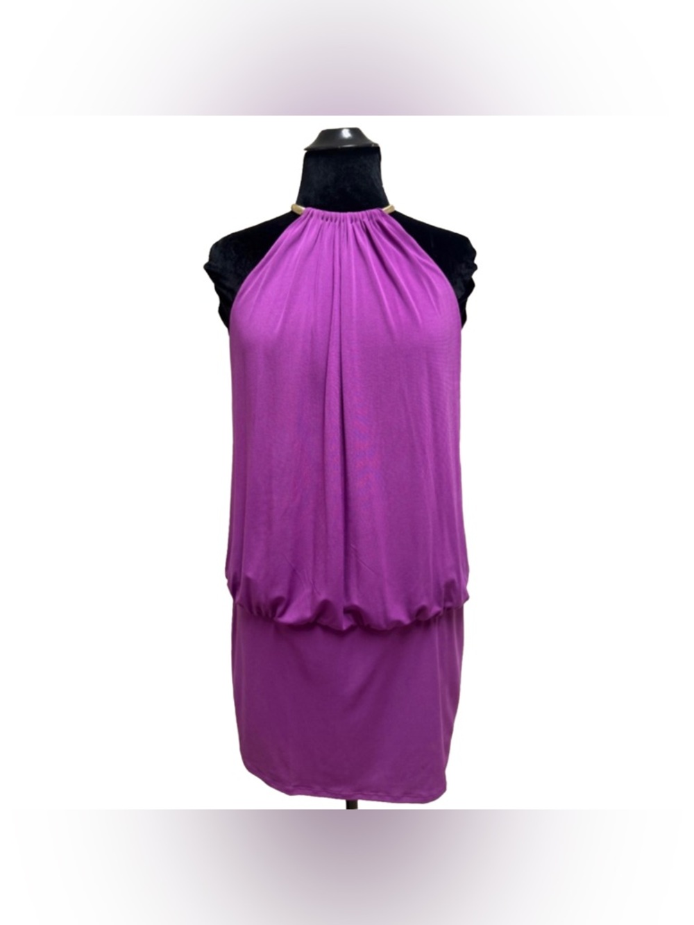 Y2K Laundry by Shelli Segal Purple Halter Mini Dress